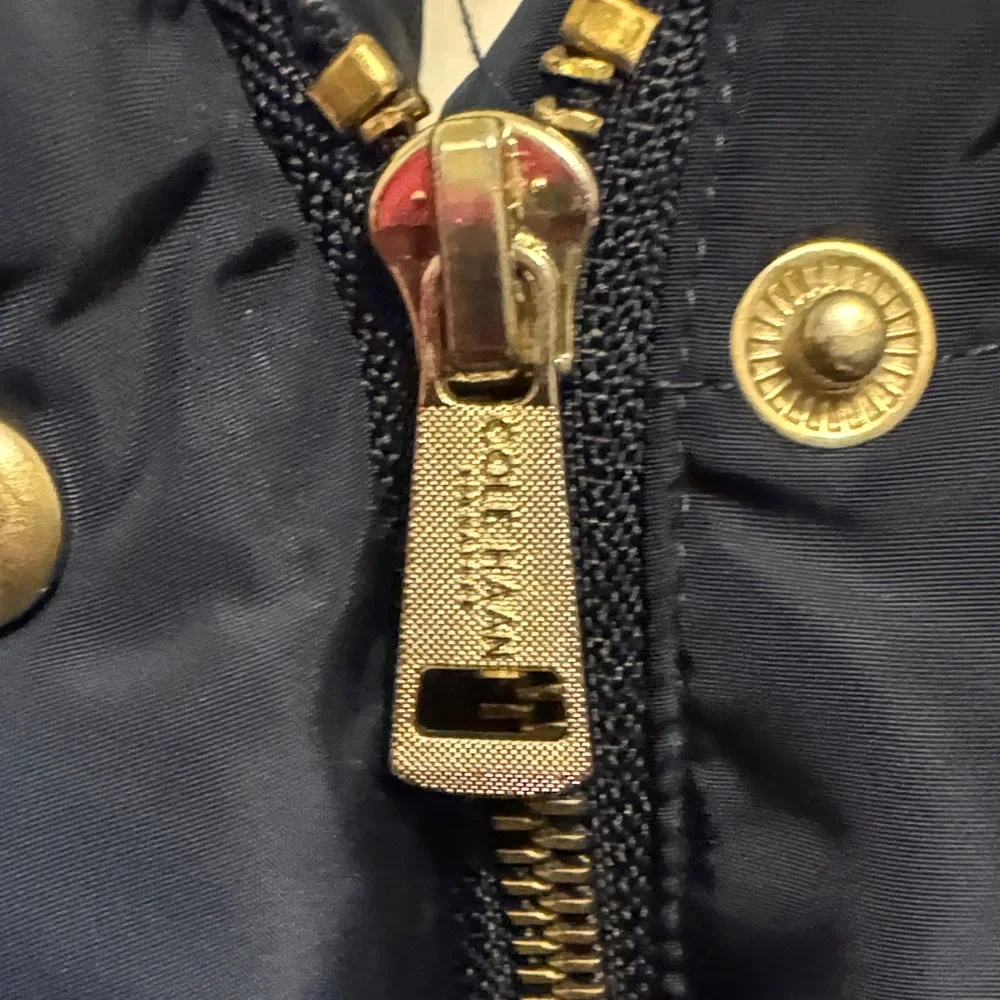 Cole Haan Dark Blue Hooded Down Puffer Jacket - Picture 12 of 15